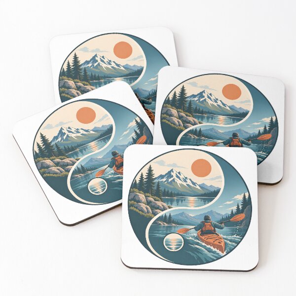 Item preview, Kayaking Yin Yang – Alpine Lake Outdoor Adventure designed and sold by Digital Culture Studio.