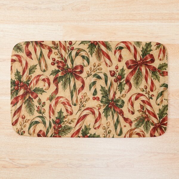 Item preview, Vintage Candy Cane Holly Christmas  designed and sold by mycute-stickers.