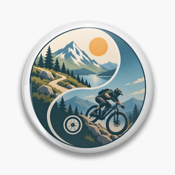 Item preview, Mountain Bike Yin Yang – MTB Trail Outdoor Adventure designed and sold by Digital Culture Studio.