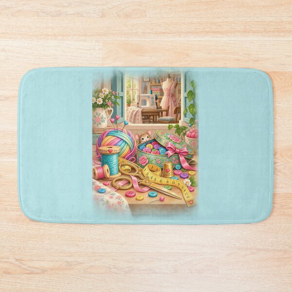 Item preview, Vintage and Charming Sewing Room – Blue designed and sold by JessouArt.