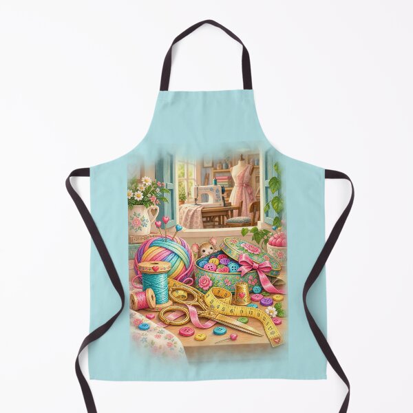 Item preview, Vintage and Charming Sewing Room – Blue designed and sold by JessouArt.