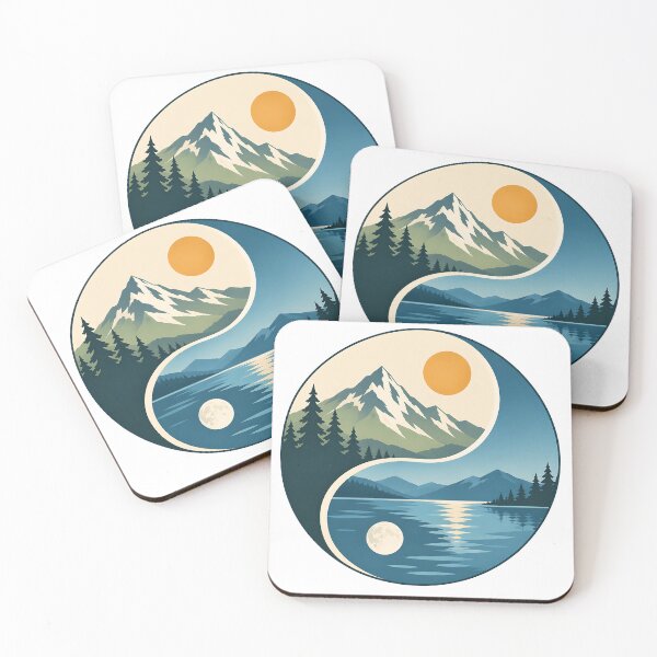 Item preview, Mountain Lake Yin Yang – Nature Balance Outdoor Adventure designed and sold by Digital Culture Studio.