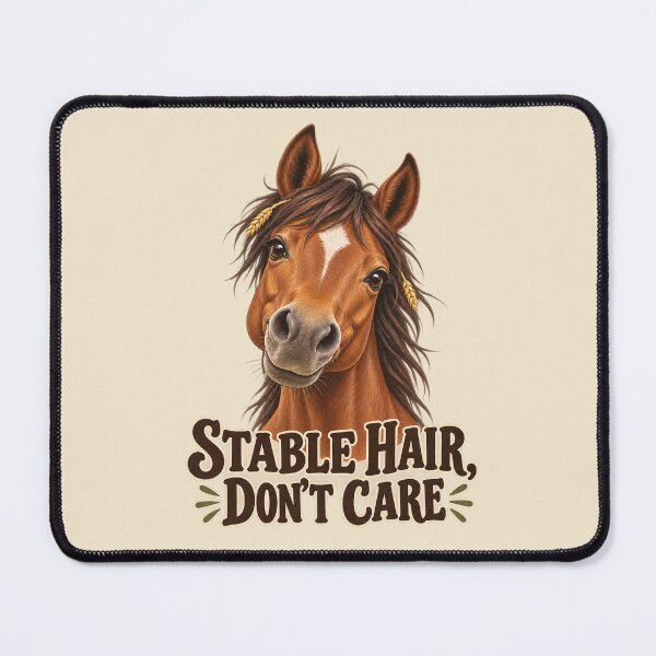 Item preview, Stable Hair Don't Care - Funny Chestnut Horse designed and sold by Glottopia.