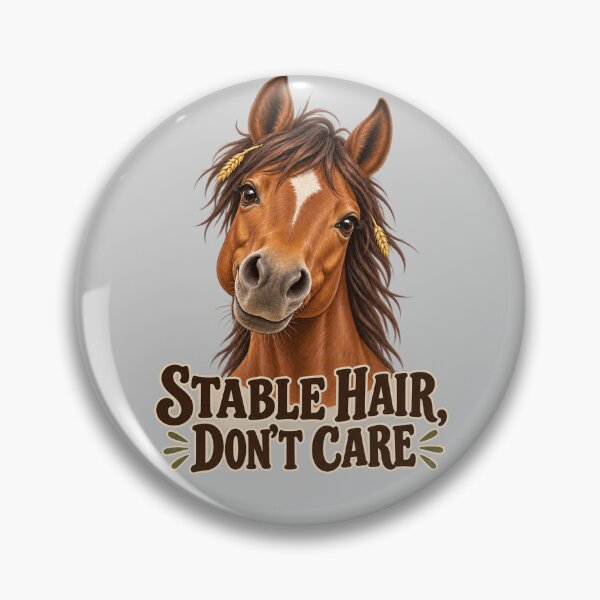 Item preview, Stable Hair Don't Care - Funny Chestnut Horse designed and sold by Glottopia.