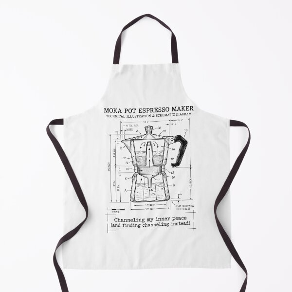 Item preview, Moka Pot Blueprint - Technical Coffee Diagram & Espresso Humor designed and sold by PhotoArtMC.