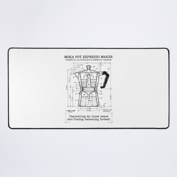 Item preview, Moka Pot Blueprint - Technical Coffee Diagram & Espresso Humor designed and sold by PhotoArtMC.