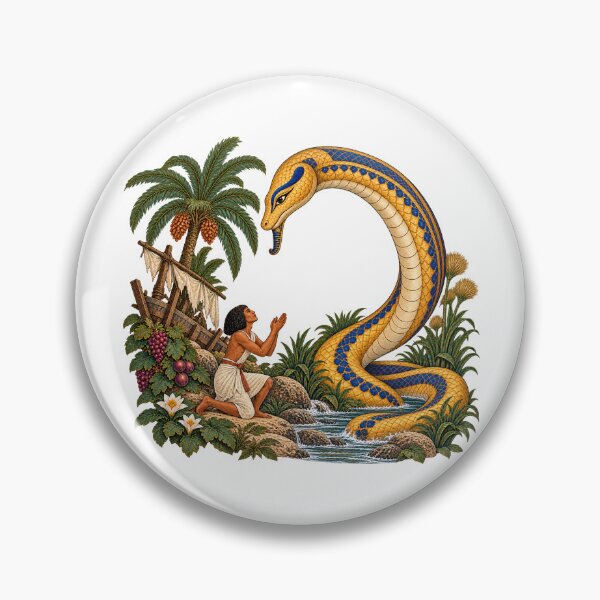 Item preview, The Shipwrecked Sailor Ancient Egyptian Tale Art designed and sold by Larkfound Studio.
