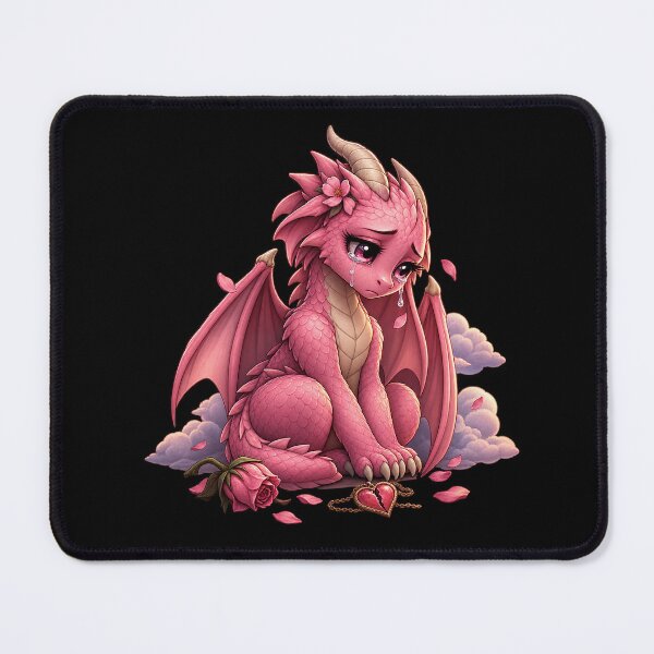 Item preview, A sad pink dragon, an emotional fantasy dragon. designed and sold by Ach&Koor.