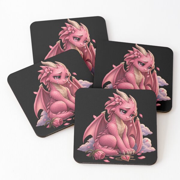 Item preview, A sad pink dragon, an emotional fantasy dragon. designed and sold by Ach&Koor.
