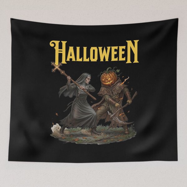 Item preview, Halloween Horror Nun vs. Horror Pumpkin designed and sold by ReneMM.