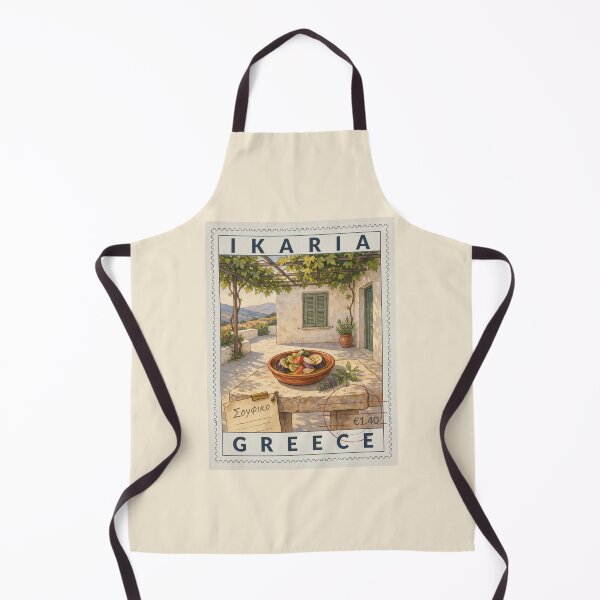 Item preview, Ikaria Soufiko Hillside — Greek Island Village Food Art designed and sold by stickercuffs.