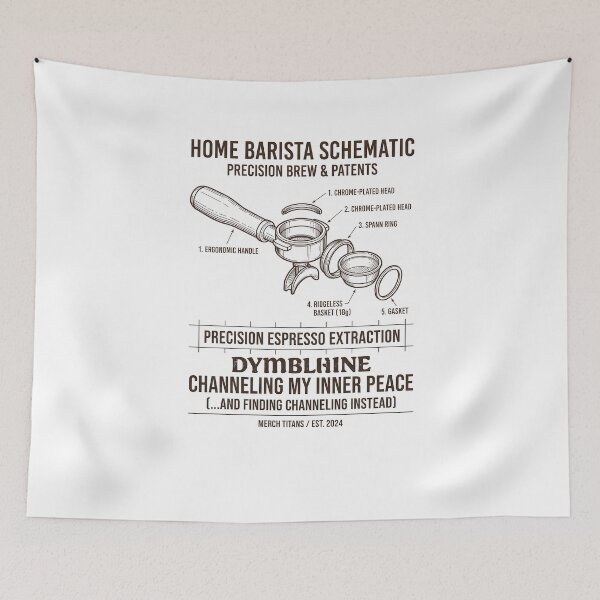 Item preview, Home Barista Portafilter Schematic - Espresso Channeling Humor & Coffee Blueprint designed and sold by PhotoArtMC.