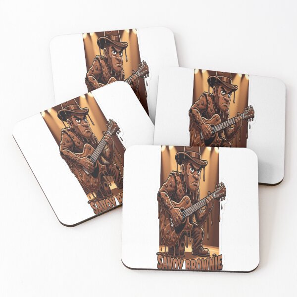 Item preview, Savoy Brownie Funny Blues Guitarist Chocolate Brownie Sticker designed and sold by Imaginarium of Chaos falcon88 .