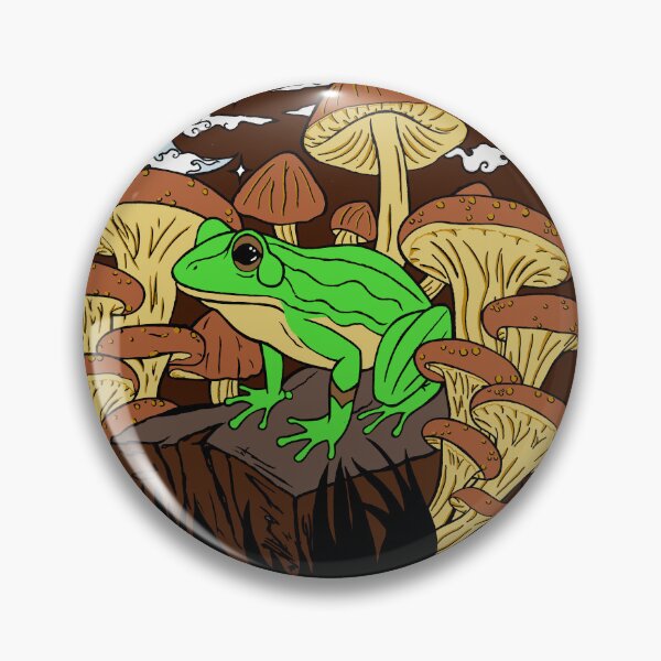 Item preview, Mushroom Frog Under the Moon Brown Background designed and sold by Silverwolf144.