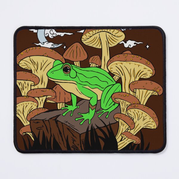Item preview, Mushroom Frog Under the Moon Brown Background designed and sold by Silverwolf144.