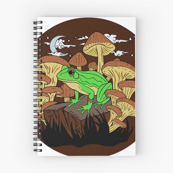 Item preview, Mushroom Frog Under the Moon Brown Background designed and sold by Silverwolf144.