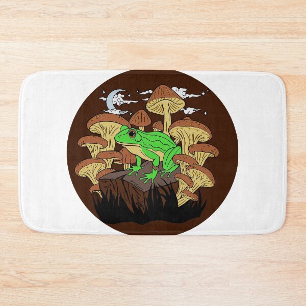 Item preview, Mushroom Frog Under the Moon Brown Background designed and sold by Silverwolf144.