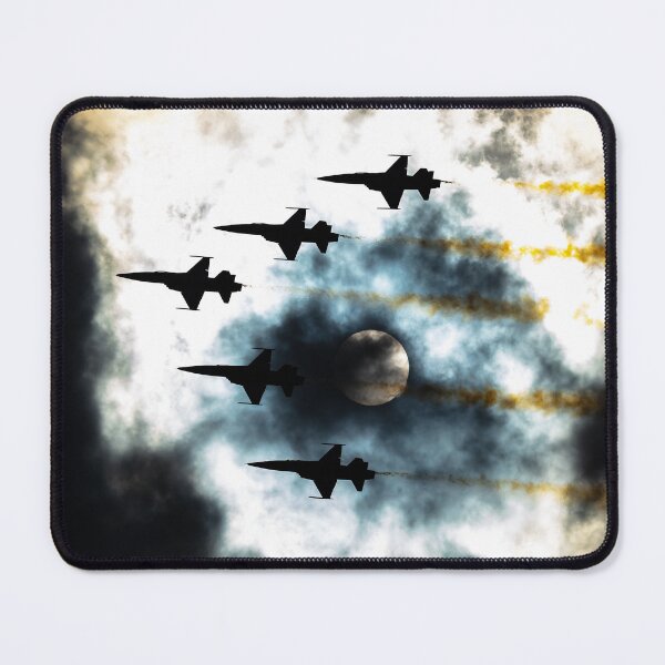 Item preview, Fighter Jet Formation Silhouette Passing the Sun designed and sold by SpottAir.