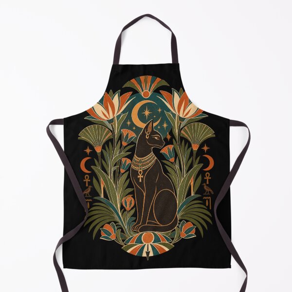 Item preview, Egyptian Night Garden – Retro Egyptian Cat & Lotus Vintage Botanical Art designed and sold by AnadAA.