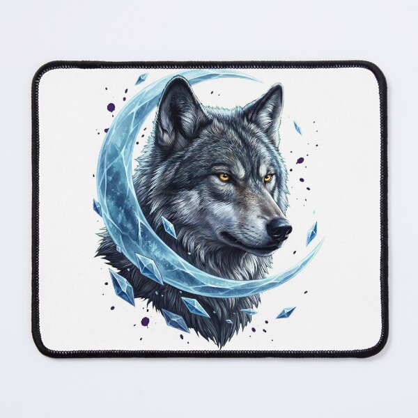 Item preview, Alpha Wolf Portrait Under a Crystal Moon designed and sold by R&R Creative Studio.