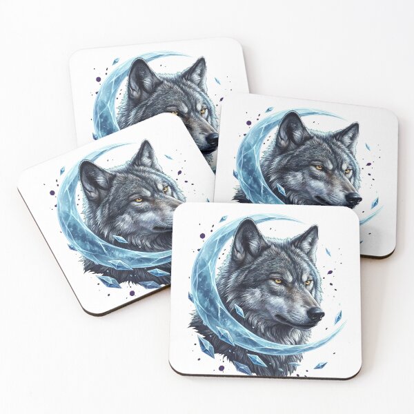 Item preview, Alpha Wolf Portrait Under a Crystal Moon designed and sold by R&R Creative Studio.