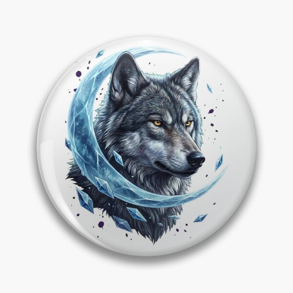 Item preview, Alpha Wolf Portrait Under a Crystal Moon designed and sold by R&R Creative Studio.