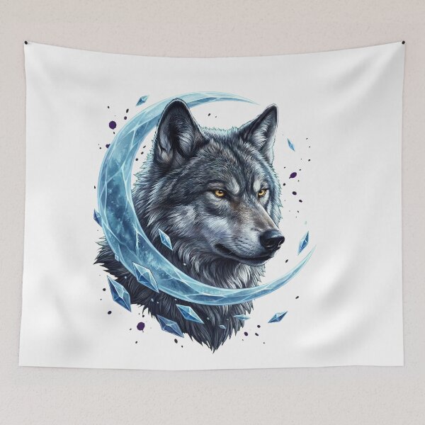 Item preview, Alpha Wolf Portrait Under a Crystal Moon designed and sold by R&R Creative Studio.