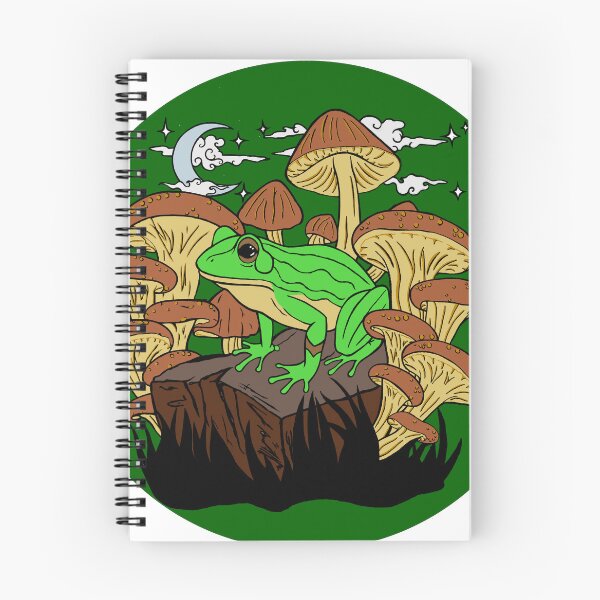 Item preview, Mushroom Frog Under the Moon Green Background designed and sold by Silverwolf144.
