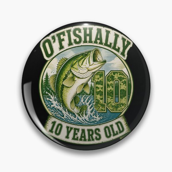 Item preview, Ofishally 10 Years Old Fishing 10th Birthday Retro Gifts designed and sold by LeSoniPapaPrint.