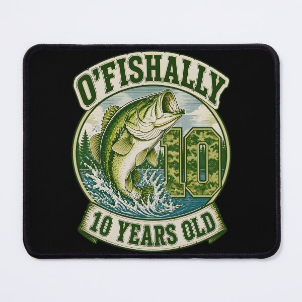 Item preview, Ofishally 10 Years Old Fishing 10th Birthday Retro Gifts designed and sold by LeSoniPapaPrint.