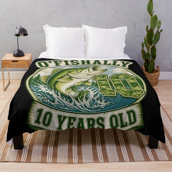 Item preview, Ofishally 10 Years Old Fishing 10th Birthday Retro Gifts designed and sold by LeSoniPapaPrint.
