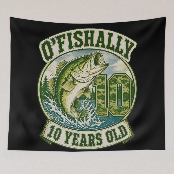 Item preview, Ofishally 10 Years Old Fishing 10th Birthday Retro Gifts designed and sold by LeSoniPapaPrint.