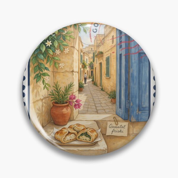 Item preview, Gozo Qassatat Village Lane — Maltese Island Food Art designed and sold by stickercuffs.