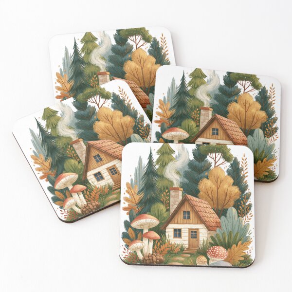 Item preview, Fairytale Cabin in Autumn Forest designed and sold by scicilysimonee.
