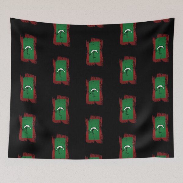Item preview, Maldives Flag Distressed Paint Brush Stroke Maldivian Pride designed and sold by Danny-Arts1.
