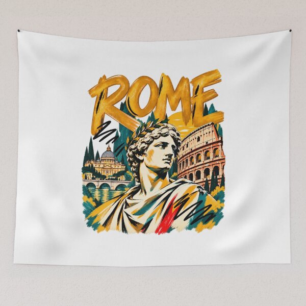 Item preview, Rome Italy Vintage Travel Art – Roman Statue Colosseum Retro Graphic designed and sold by Retroteez.