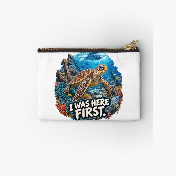 Item preview, I Was Here First – Hawksbill Turtle Ocean Conservation designed and sold by Animal Puns.
