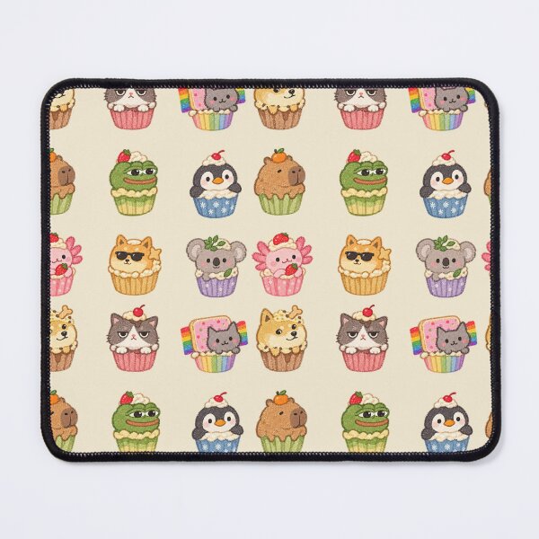 Item preview, Cute Animal Cupcake Collection – Kawaii Dessert Animals designed and sold by StickerJas.