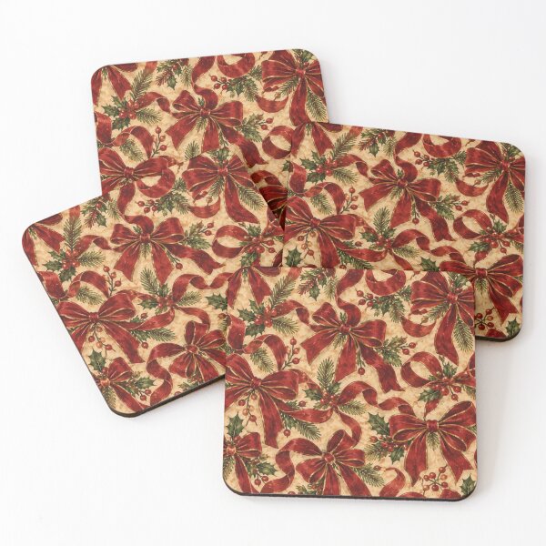 Item preview, Vintage Red Bow Holly Christmas  designed and sold by mycute-stickers.
