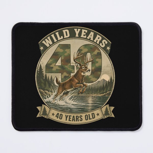 Item preview, Wild Years 40 Years Old 40th Birthday Deer Outdoors Retro Gifts designed and sold by LeSoniPapaPrint.