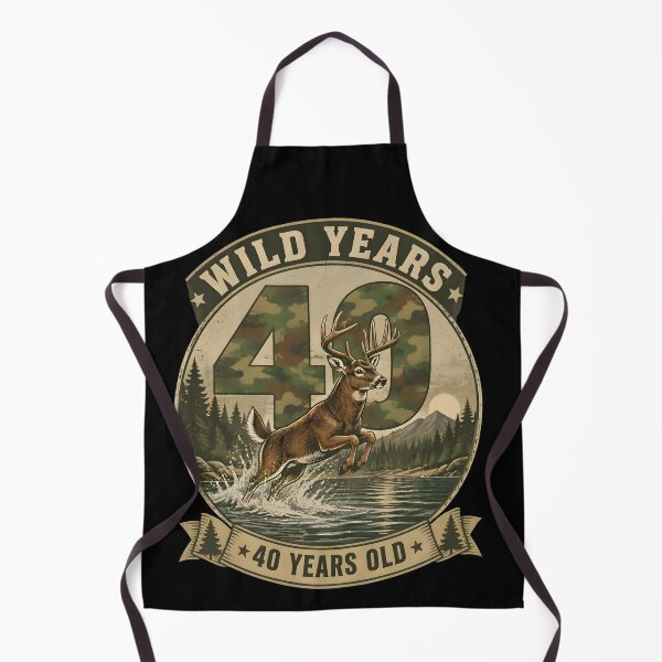 Item preview, Wild Years 40 Years Old 40th Birthday Deer Outdoors Retro Gifts designed and sold by LeSoniPapaPrint.