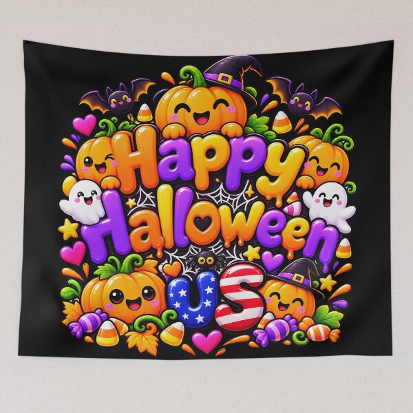 Item preview, Happy Halloween US – Cute Smiley Pumpkins & Kawaii Halloween Design designed and sold by IMuDesigner.