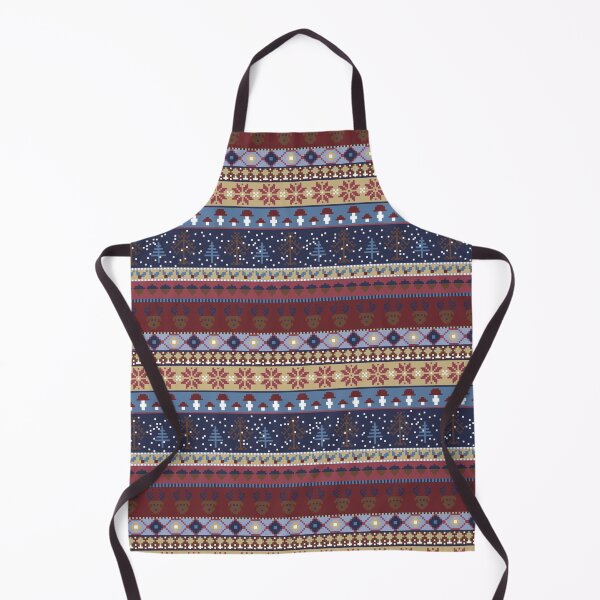 Item preview, Winter Faux Fairisle Knit Stripes in Blue Maroon and White designed and sold by YesterdayColl.