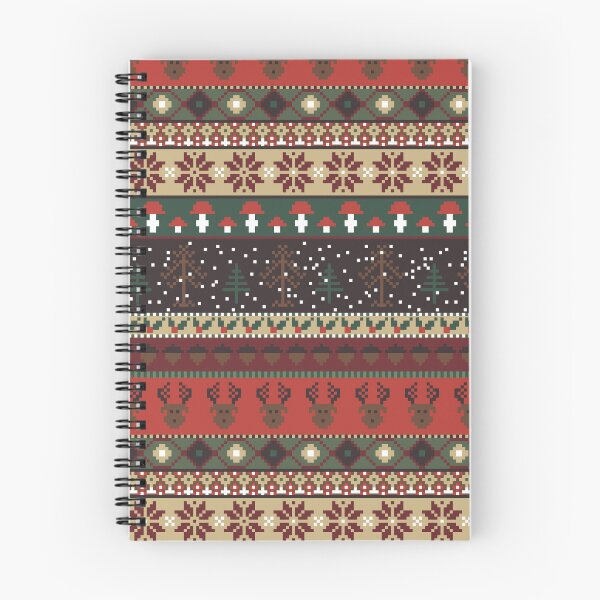 Item preview, Winter Faux Fairisle Knit Stripes in Brown Green and Red designed and sold by YesterdayColl.