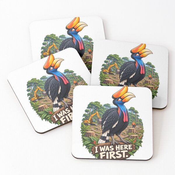 Item preview, I Was Here First – Rhinoceros Hornbill Conservation designed and sold by Animal Puns.