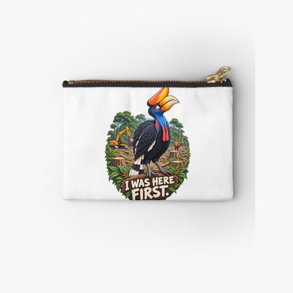 Item preview, I Was Here First – Rhinoceros Hornbill Conservation designed and sold by Animal Puns.