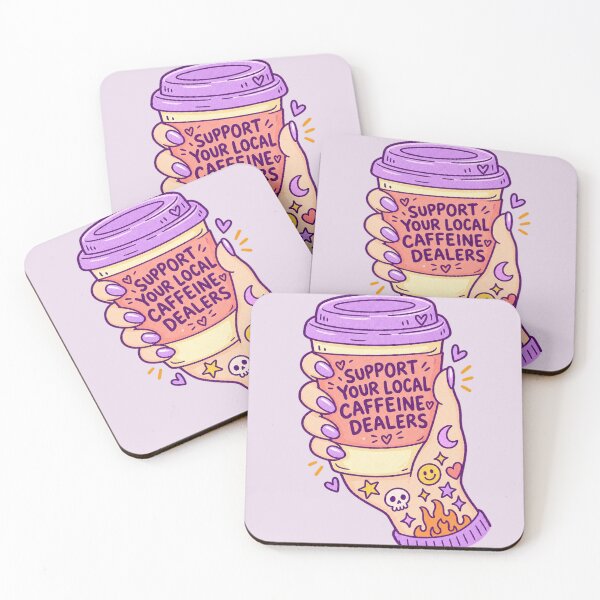 Item preview, Support Your Local Caffeine Dealers Tattoo Coffee Aesthetic designed and sold by SHARPEI.