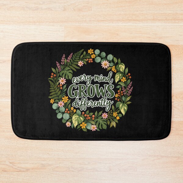 Item preview, Every Mind Grows Differently Botanical Wreath Neurodiversity designed and sold by Ela-graphicwiz.