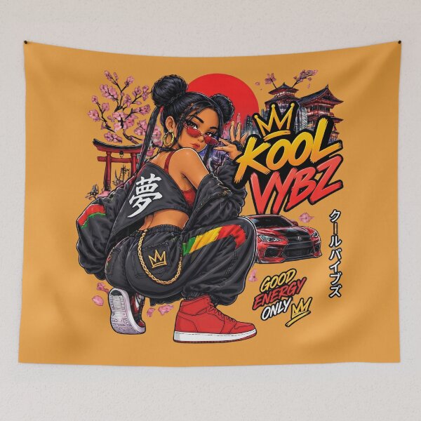 Item preview, Kool Vybz Anime Girl Streetwear – Good Energy Only designed and sold by digitalbob60.
