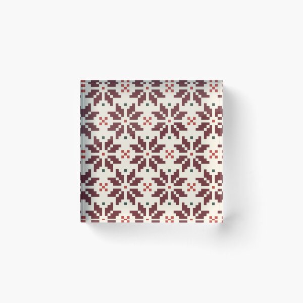 Item preview, Diseño Fairisle de copos de nieve en crema + ladrillo designed and sold by YesterdayColl.